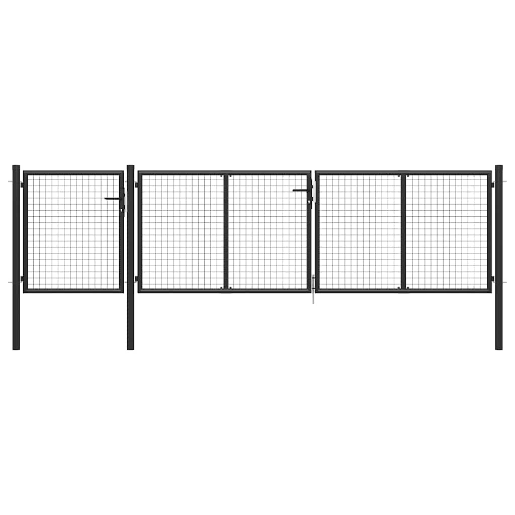 Garden Gate Steel 400x100 cm Anthracite