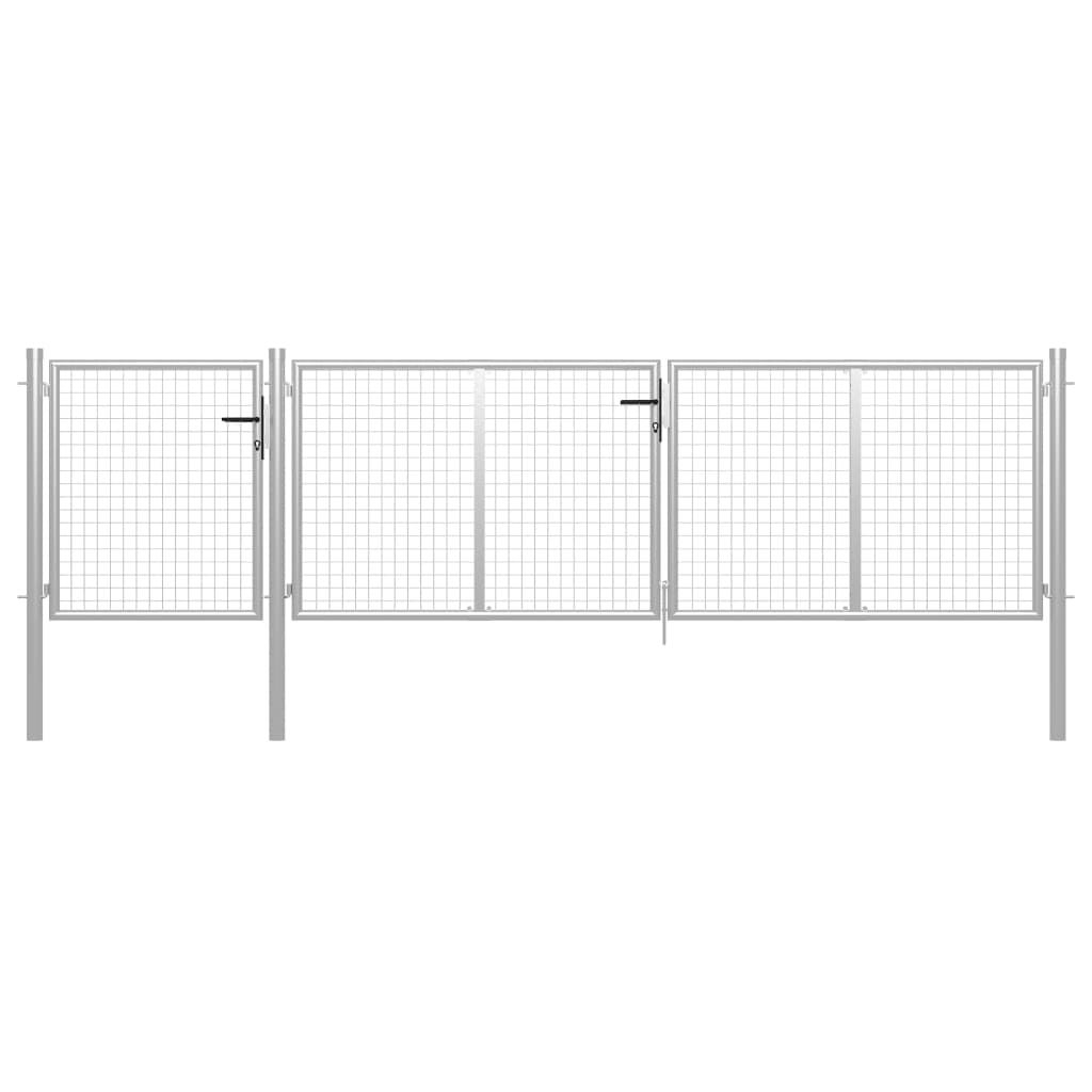 Garden Gate Steel 400x75 cm Silver