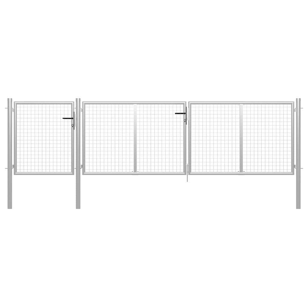 Garden Gate Steel 400x100 cm Silver