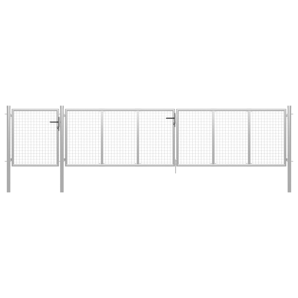 Garden Gate Steel 500x75 cm Silver