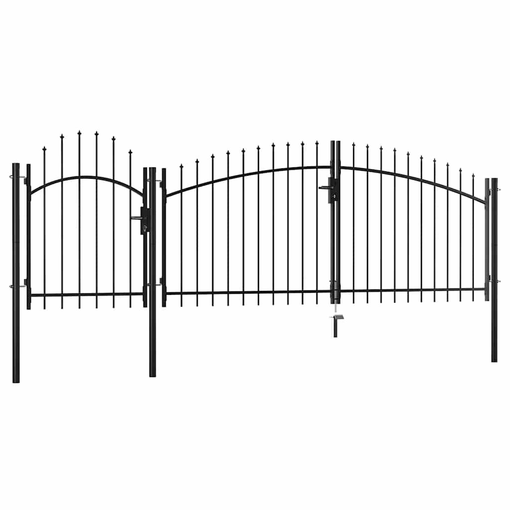 Garden Gate Steel 1.75x4 m Black