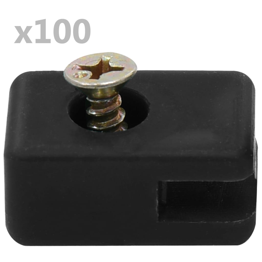 Garden Fence Wire Holder with Screw - 100 Sets Anthracite