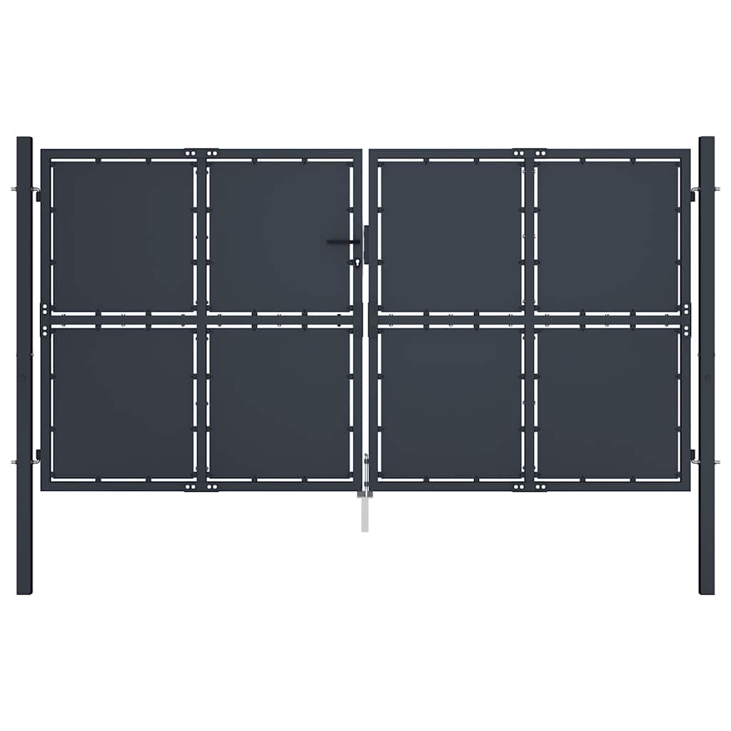 Garden Gate Steel 300x175 cm Anthracite