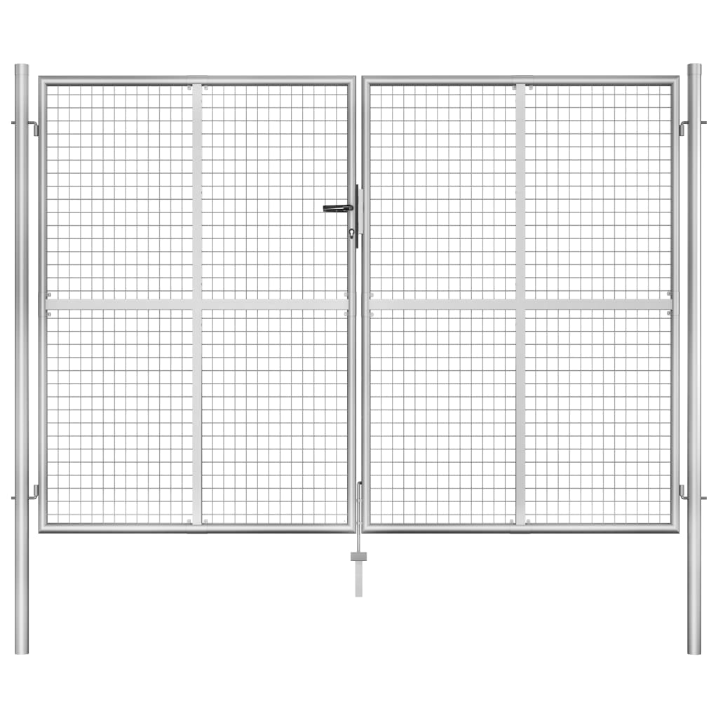Garden Gate Galvanised Steel 306x225 cm Silver