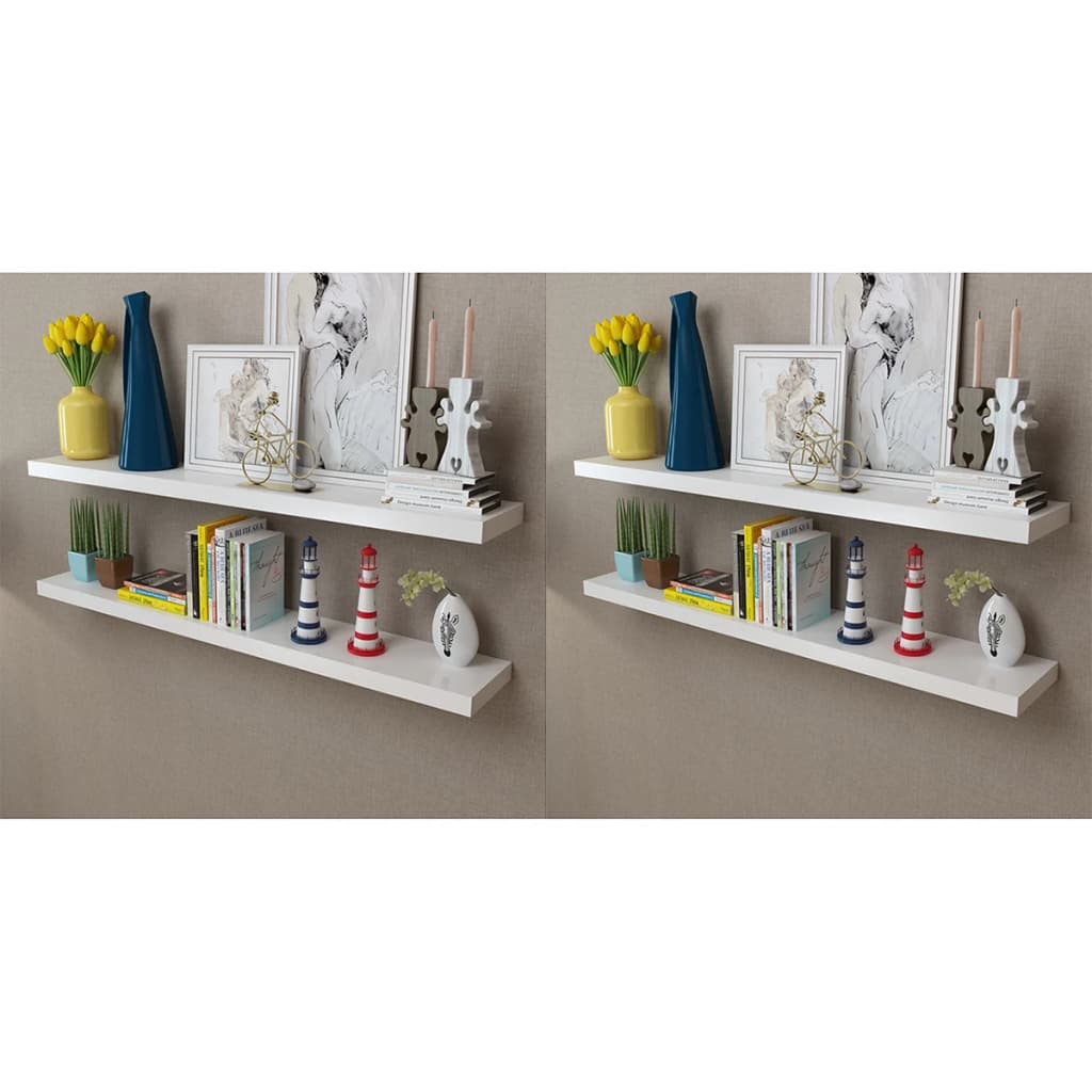 Wall Shelves 4 Pieces White 120 cm
