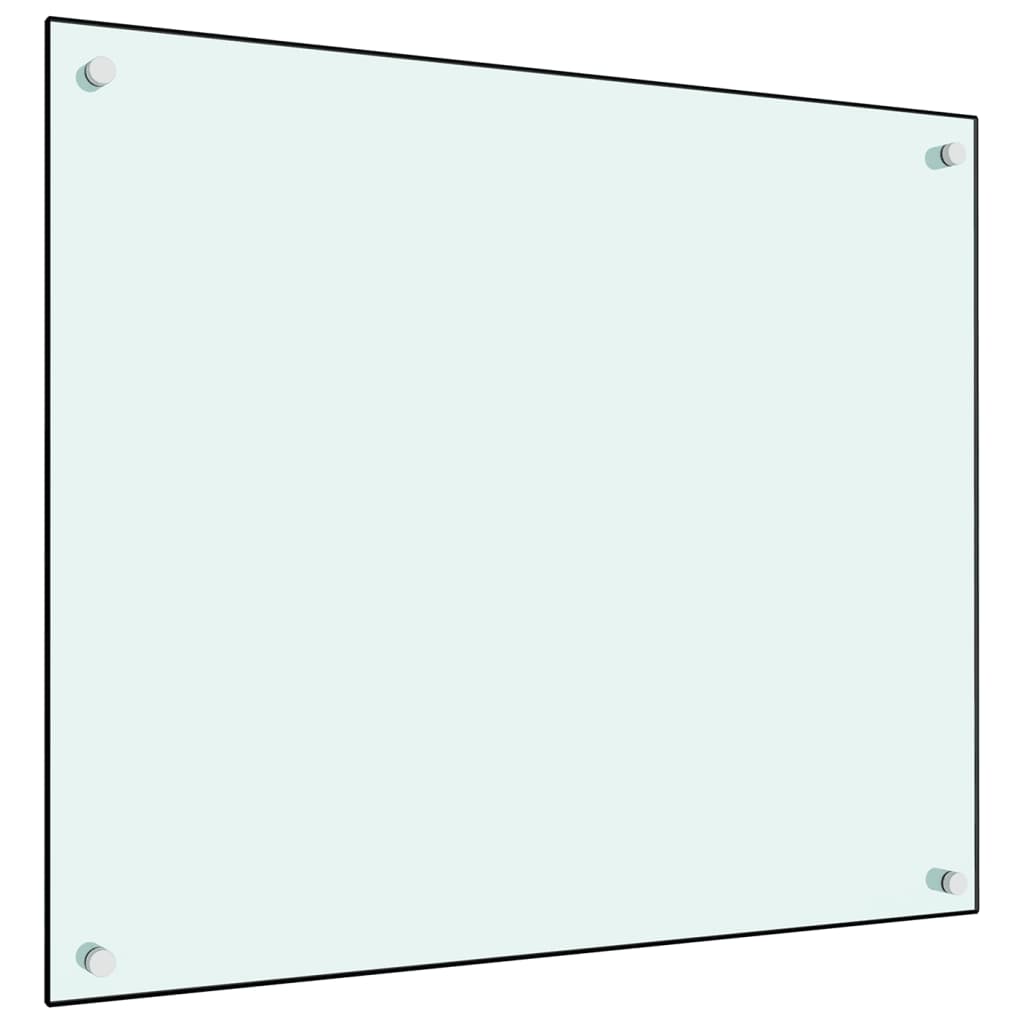 Kitchen Backsplash White 70x60 cm Tempered Glass