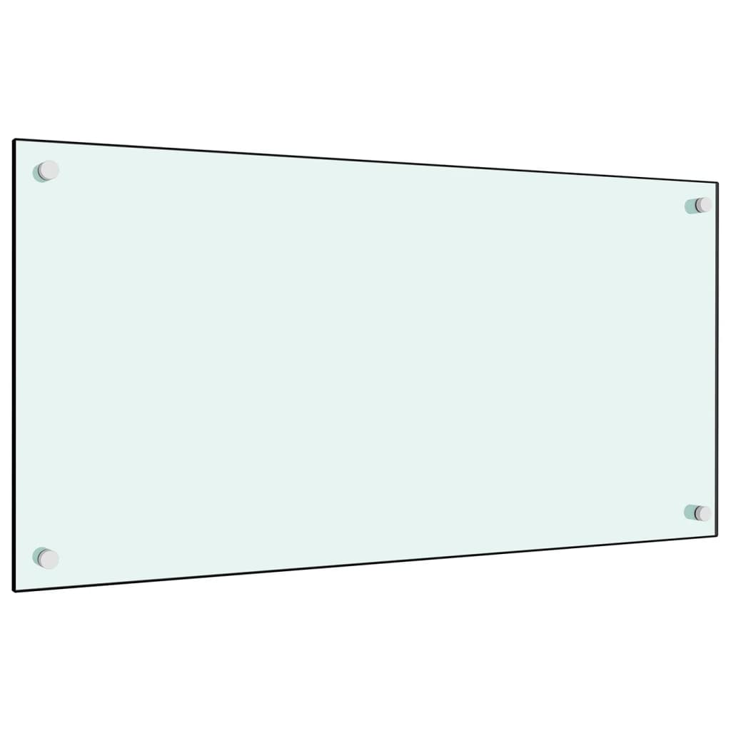 Kitchen Backsplash White 80x40 cm Tempered Glass
