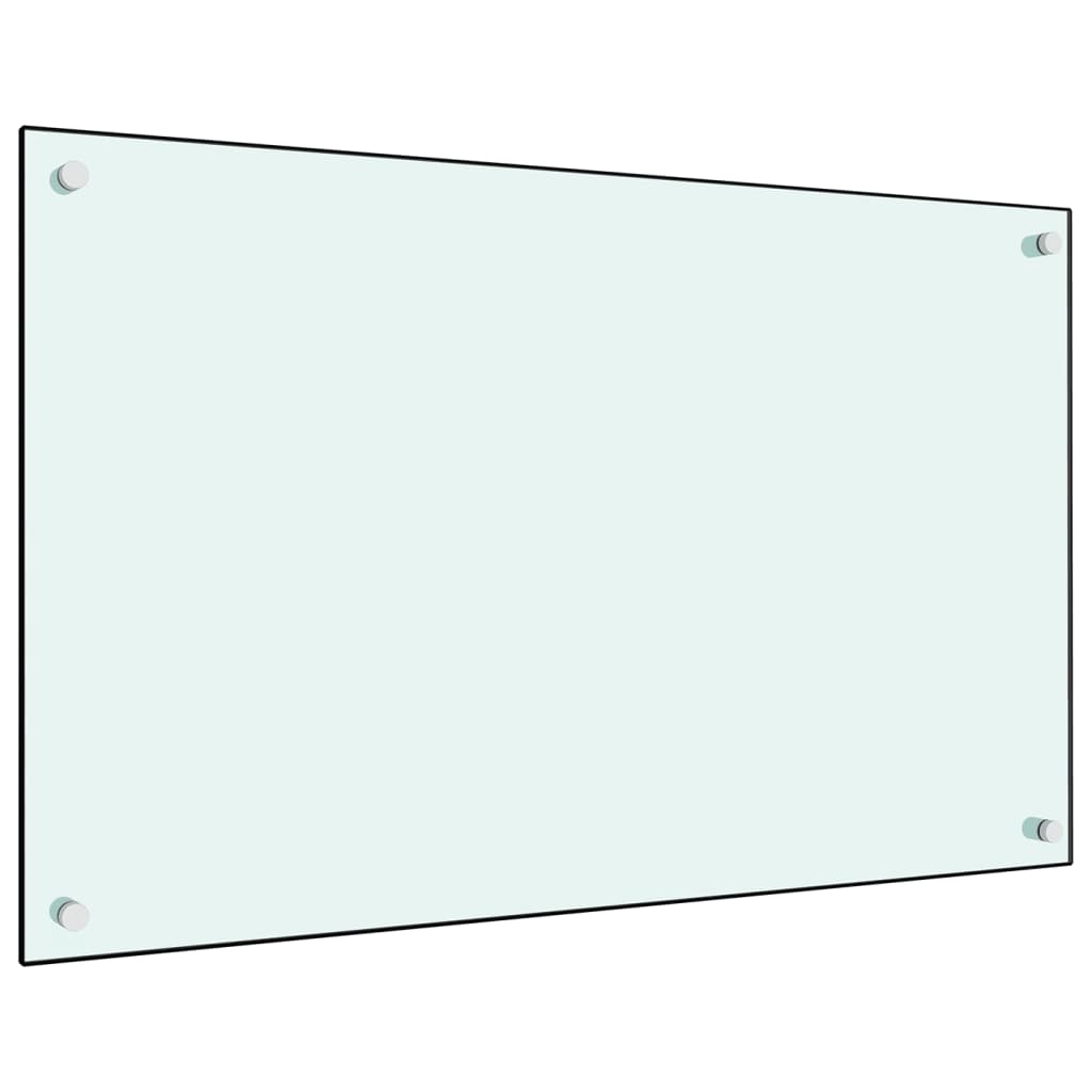 Kitchen Backsplash White 80x50 cm Tempered Glass