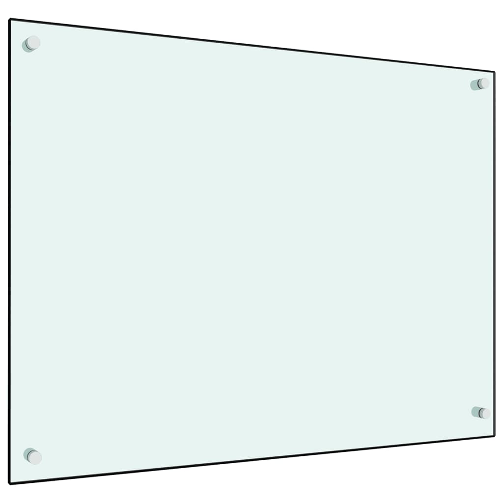 Kitchen Backsplash White 80x60 cm Tempered Glass
