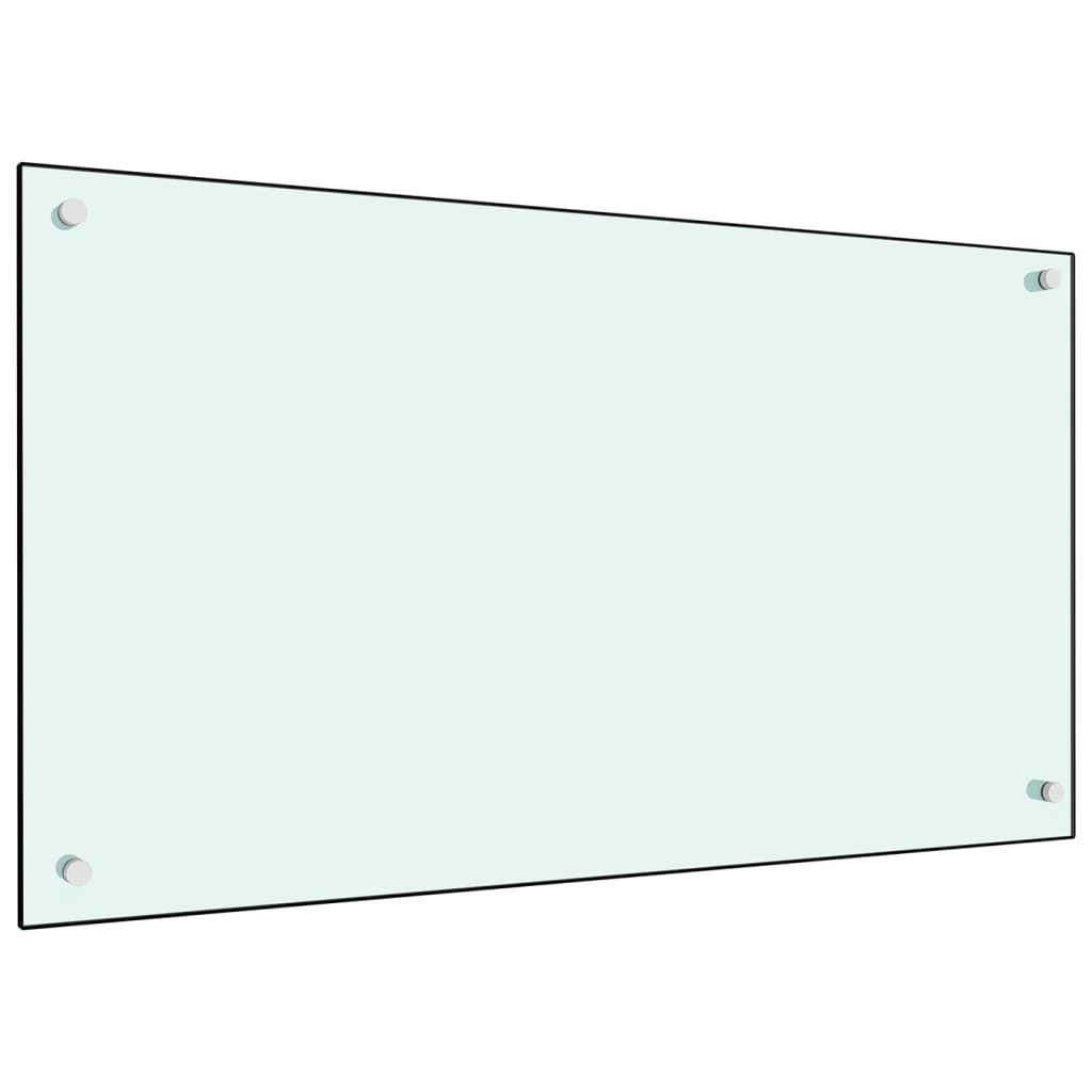 Kitchen Backsplash White 90x50 cm Tempered Glass
