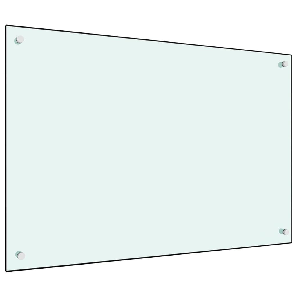 Kitchen Backsplash White 90x60 cm Tempered Glass