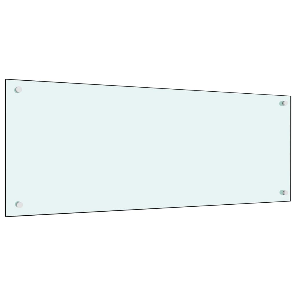 Kitchen Backsplash White 100x40 cm Tempered Glass