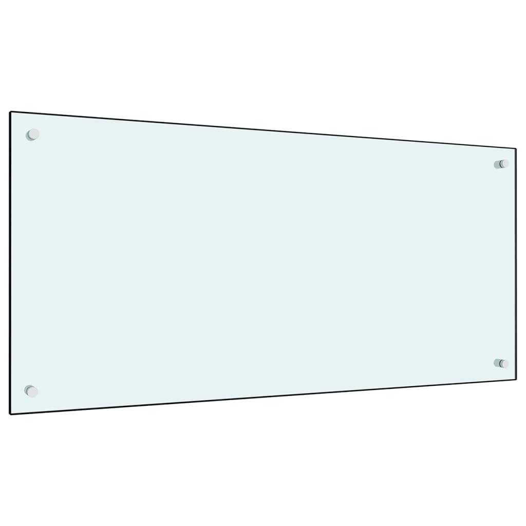 Kitchen Backsplash White 100x50 cm Tempered Glass
