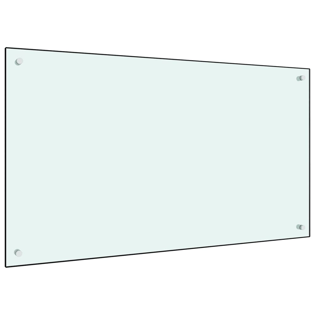 Kitchen Backsplash White 100x60 cm Tempered Glass