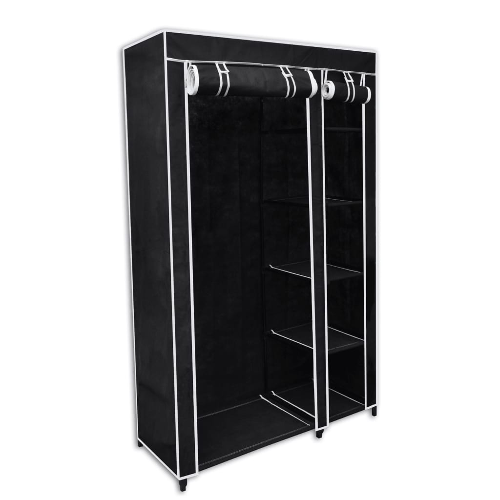 Folding Wardrobe Black 110x45x175cm