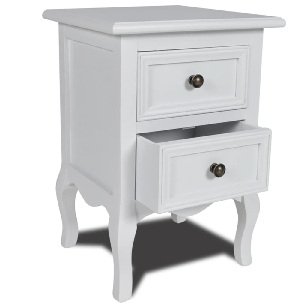 Bedside Table - Henriet Nightstand White 34.5cm