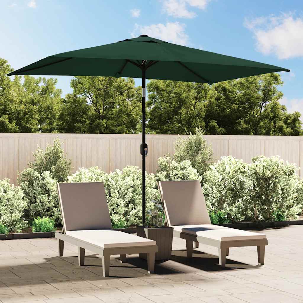VOUMERE Garden Parasol 200x300 cm Rectangular - Green
