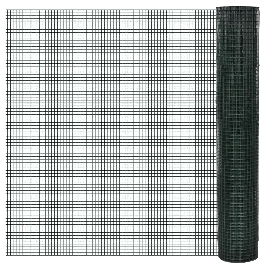 Chicken Wire Fence Galvanised Steel 1x25 m Green