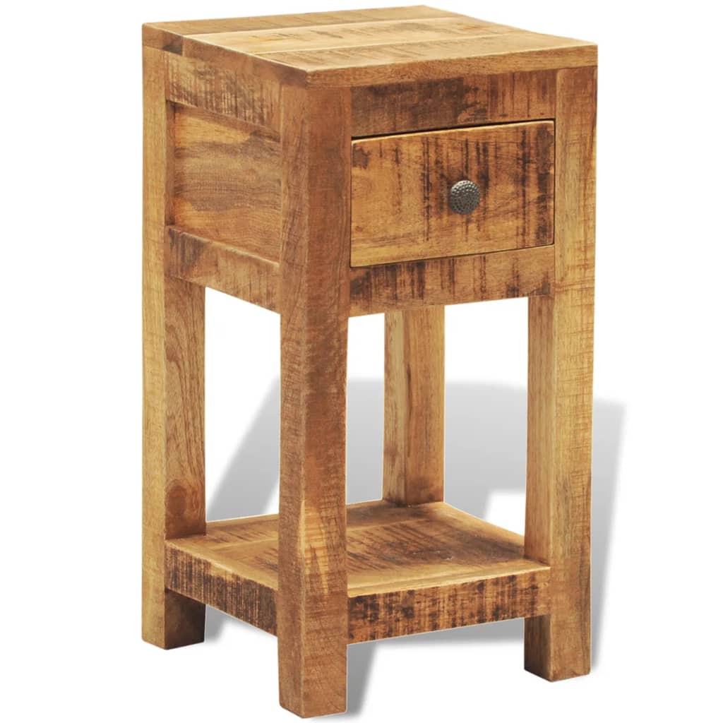 Bedside Table - Henriet Nightstand with 1 Drawer Brown 30cm