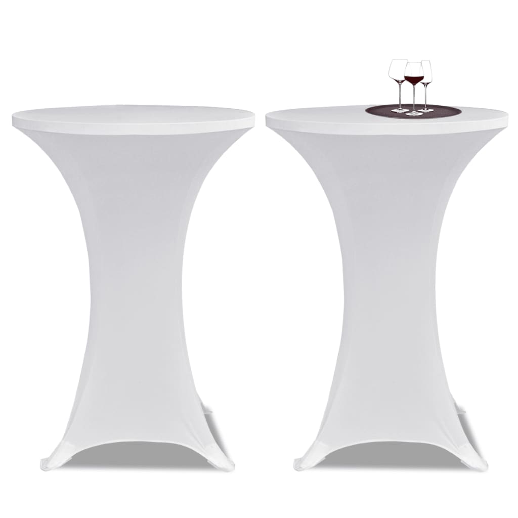 Standing Table Cover Ã ̃70cm White Stretch 2 pcs