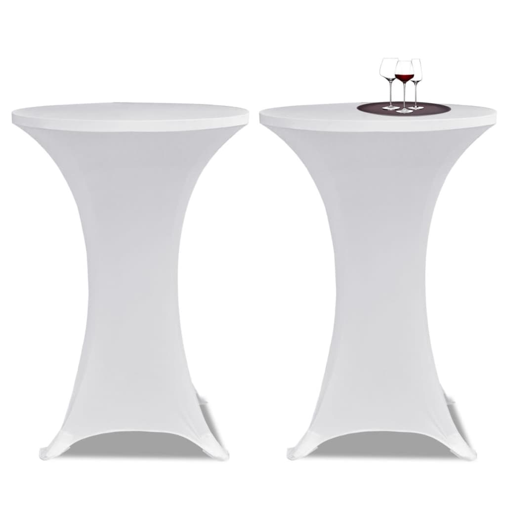 Standing Table Cover Ã ̃80cm White Stretch 2 pcs