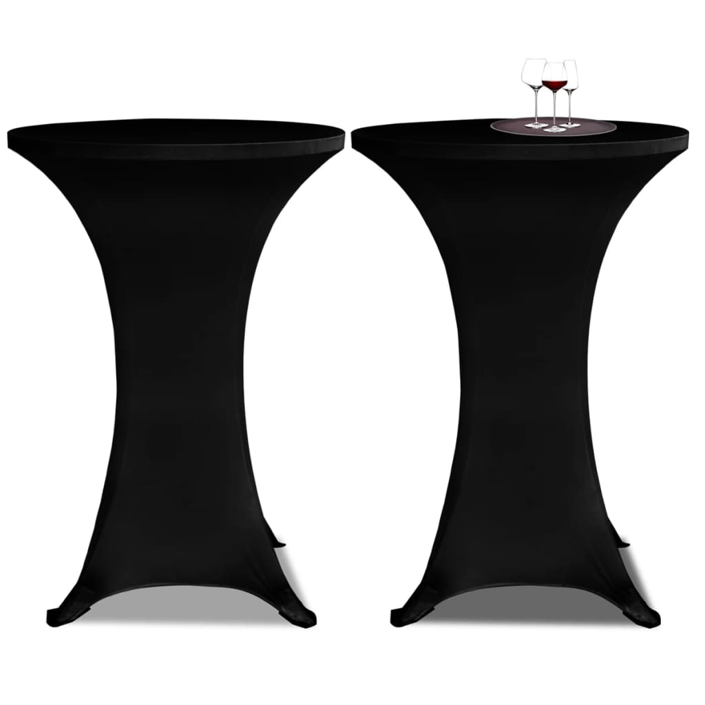 Standing Table Cover Ã ̃60cm Black Stretch 2 pcs