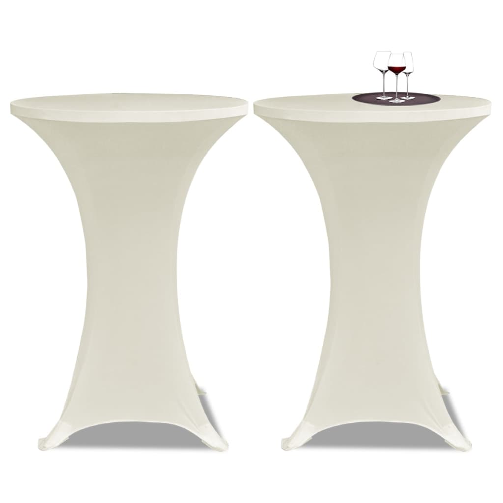 Standing Table Cover Ã ̃60cm Cream Stretch 2 pcs