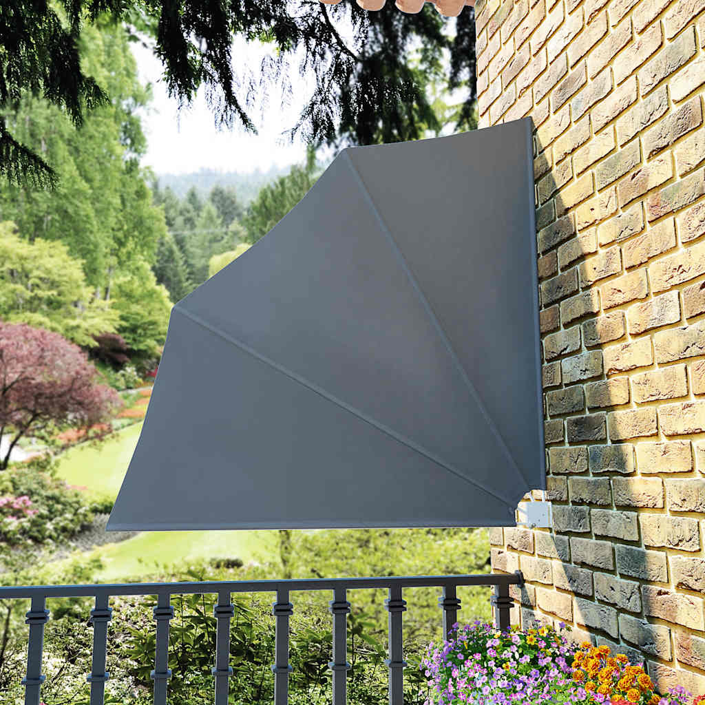 Collapsible Balcony Side Awning Grey 140x140 cm