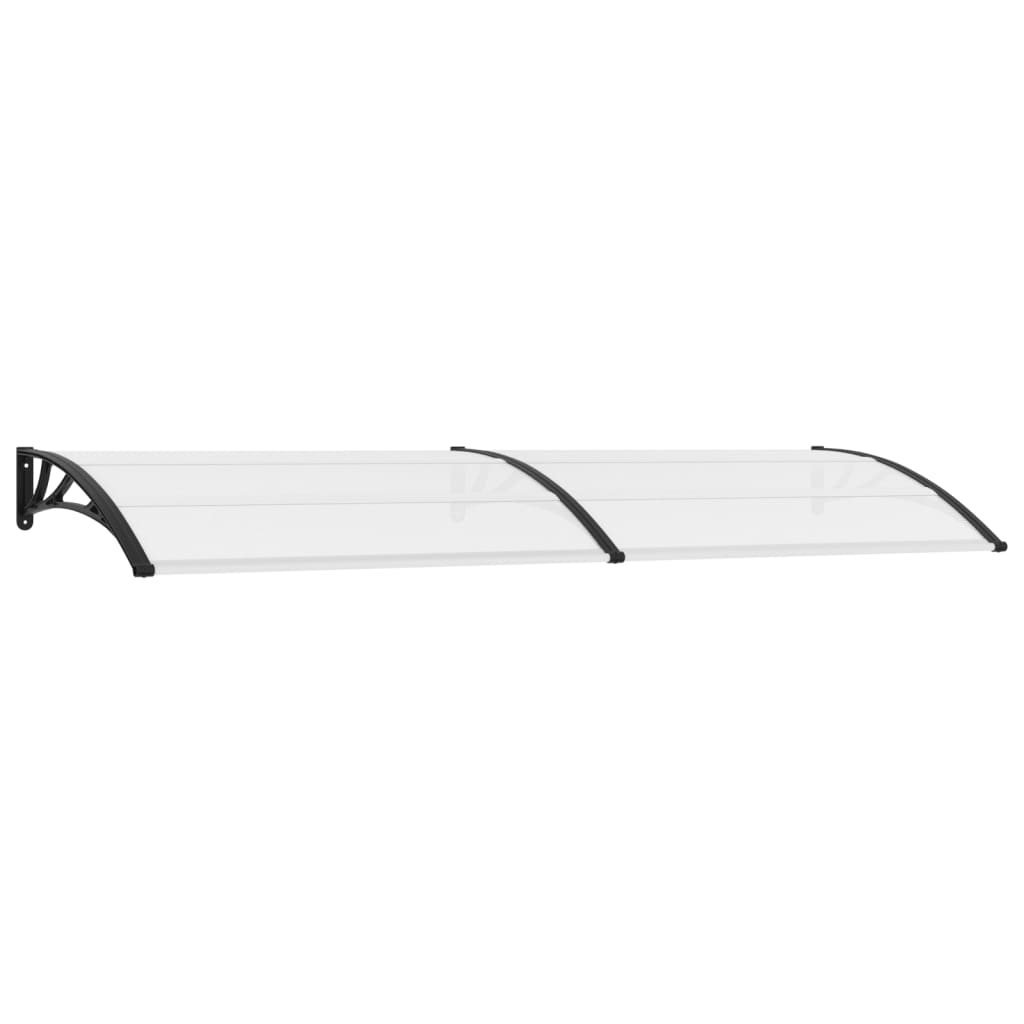 Door Canopy Black and Transparent 300x80 cm PC