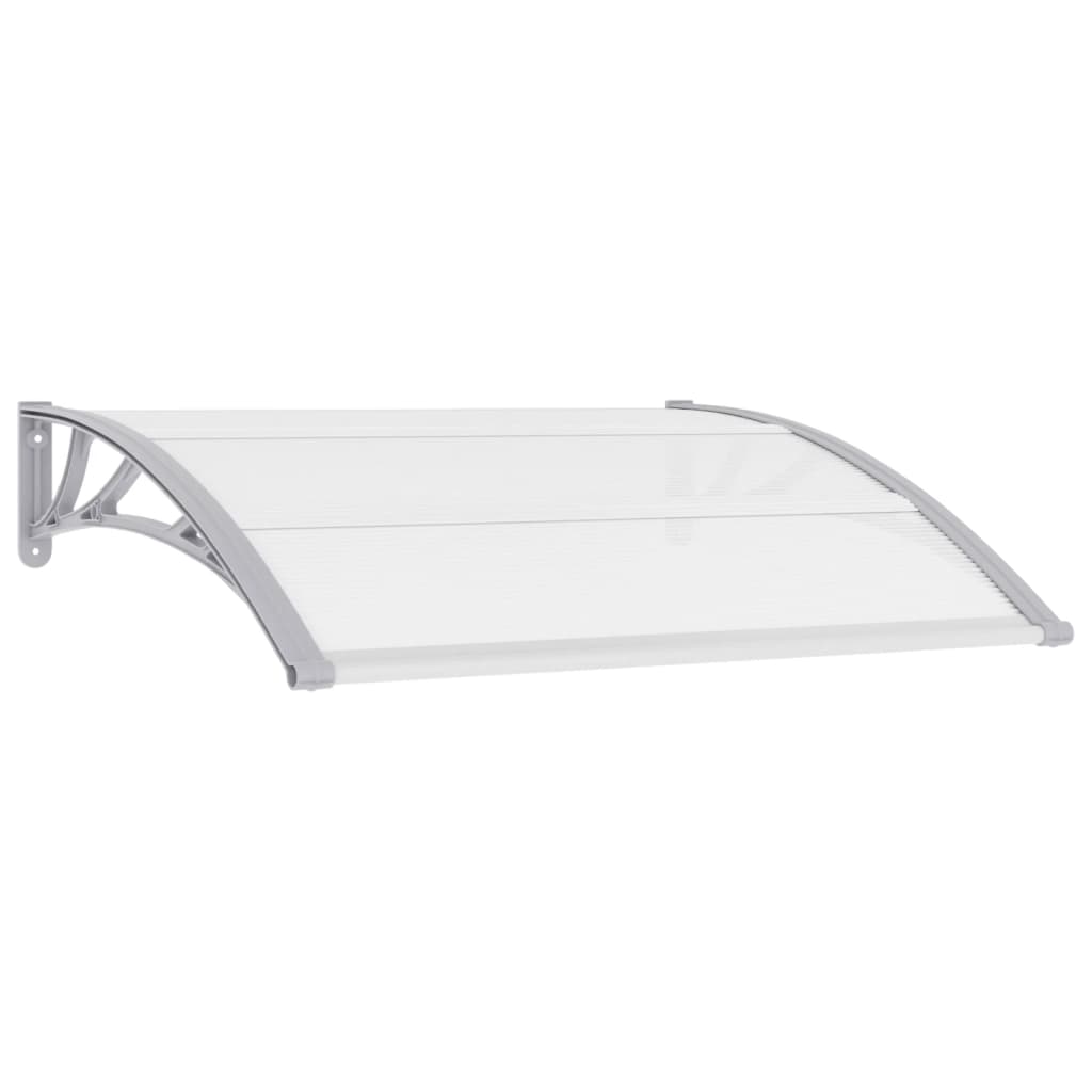 Door Canopy Grey and Transparent 120x80 cm PC