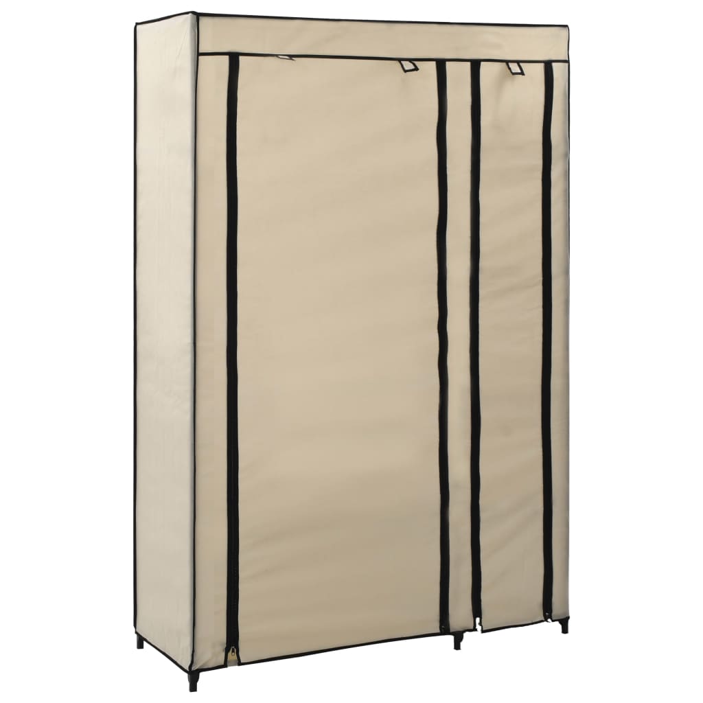 Folding Wardrobe Cream 110x45x175cm Fabric