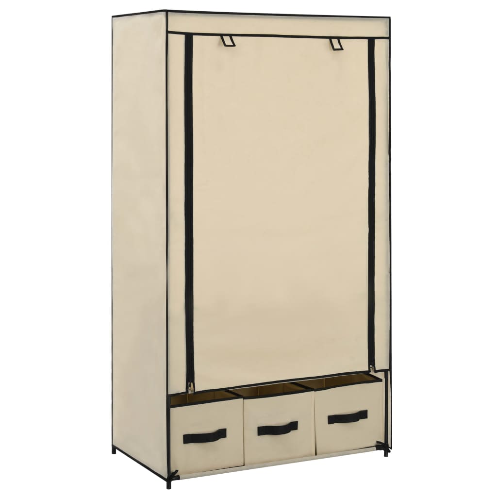Wardrobe Cream 87x49x159cm Fabric