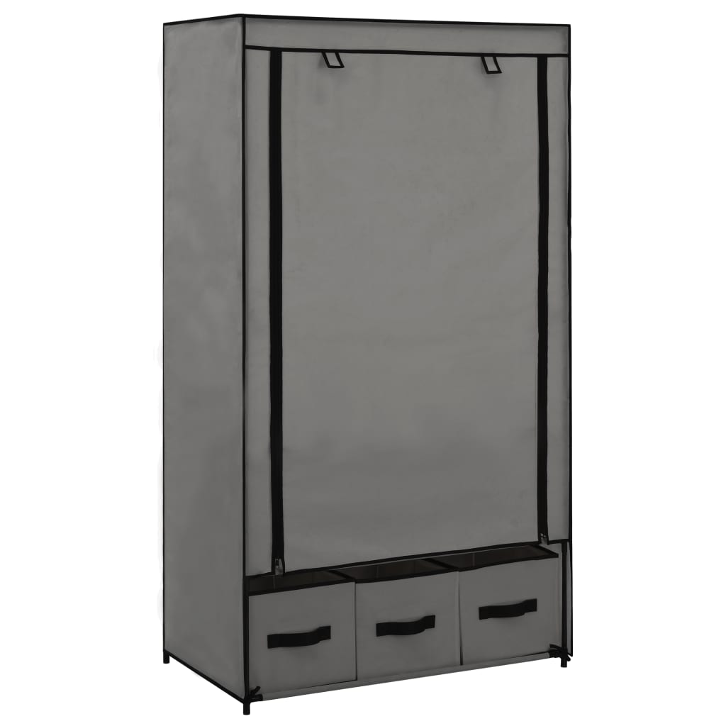 Wardrobe Grey 87x49x159cm Fabric