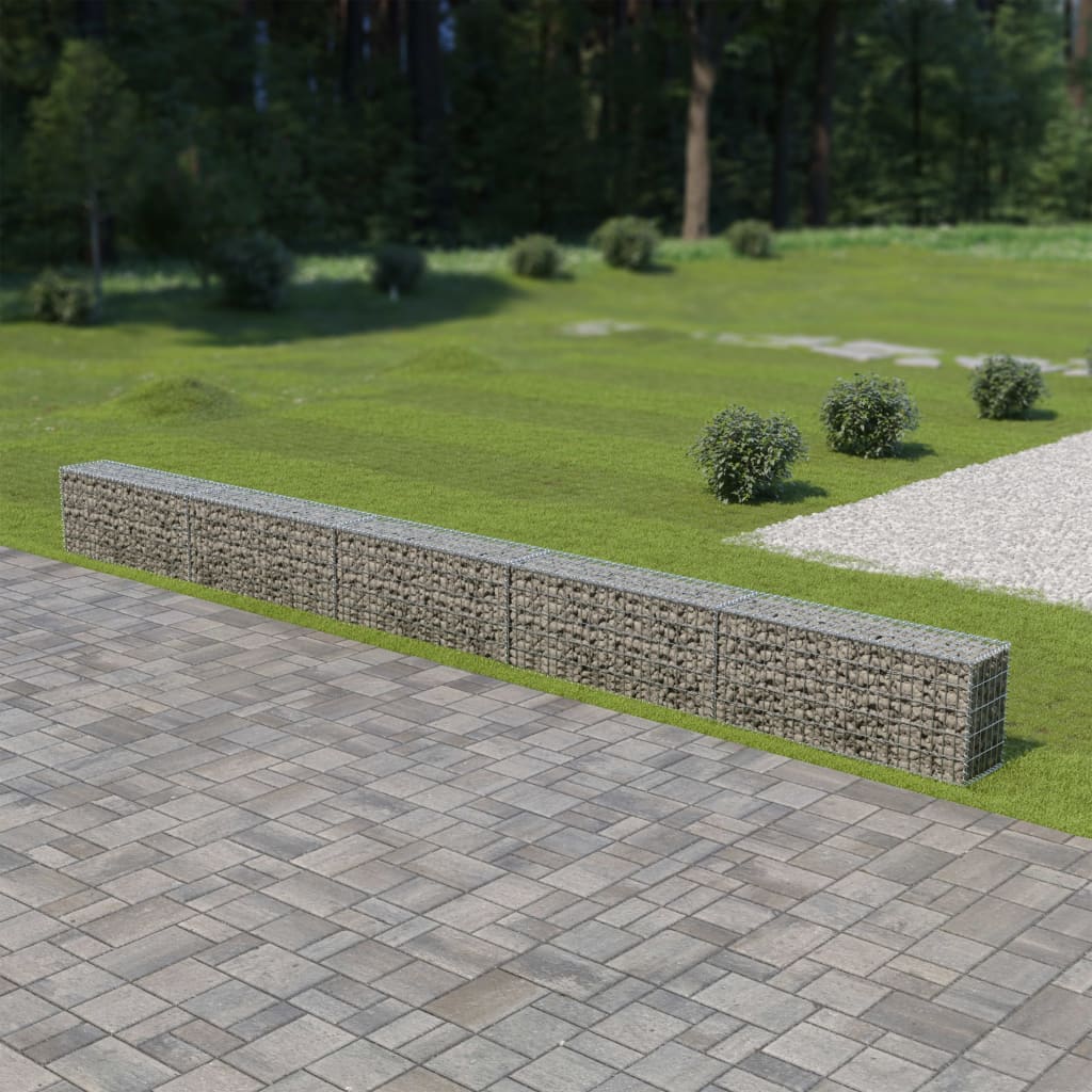 Gabion Wall with Covers Galvanised Steel 600x30x50 cm