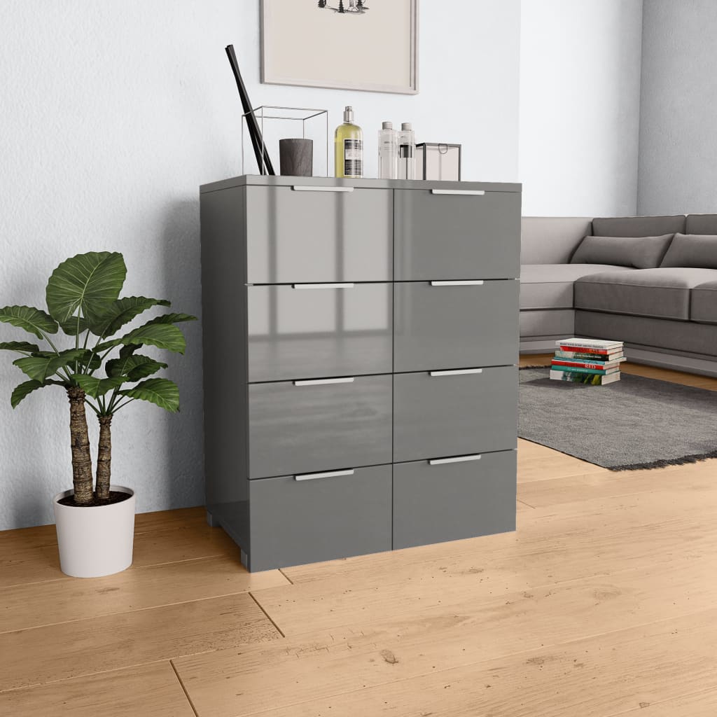 SANTRA Grey Chest of Drawers - Medium-sized, 8 Drawers