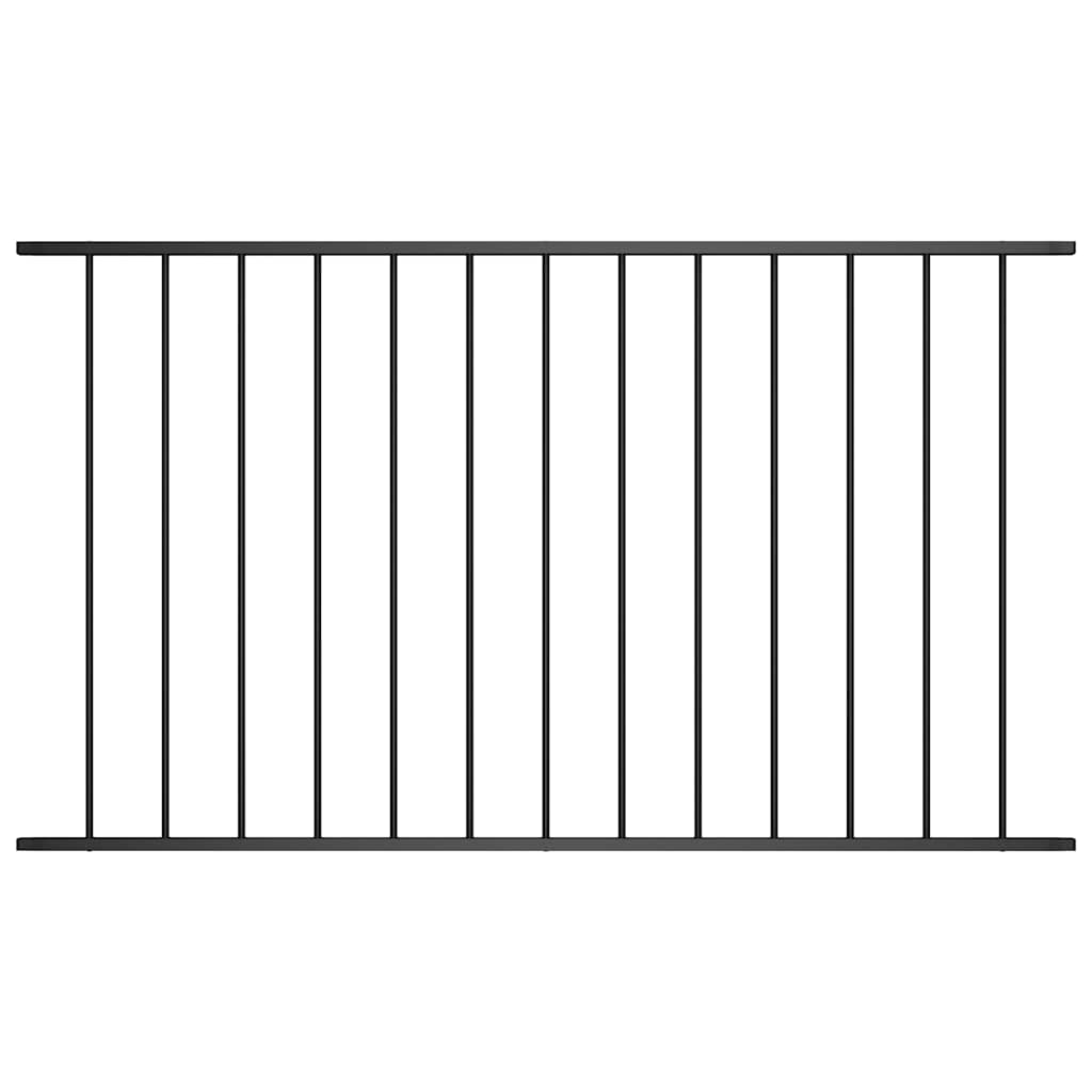 Fence Panel Powder-coated Steel 1.7x1 m Black