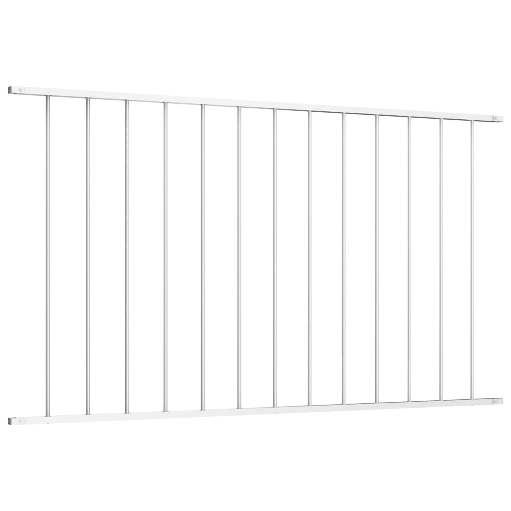Fence Panel Powder-coated Steel 1.7x1 m White