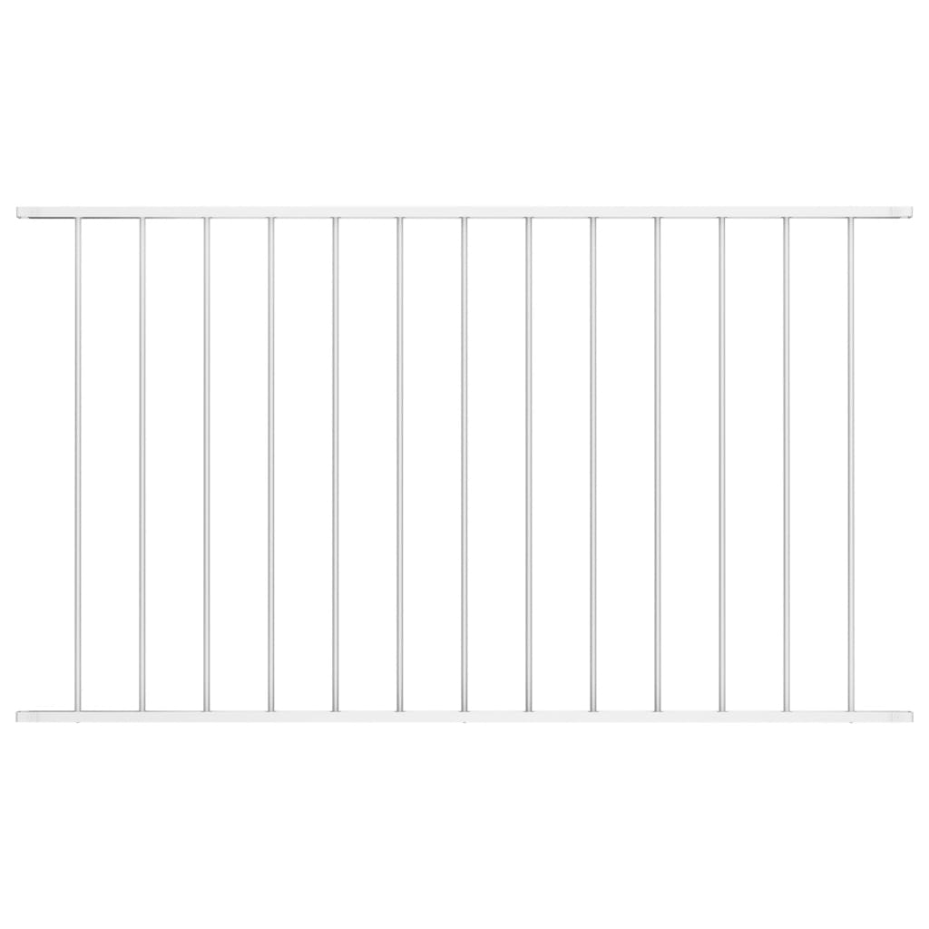 Fence Panel Powder-coated Steel 1.7x1.25 m White