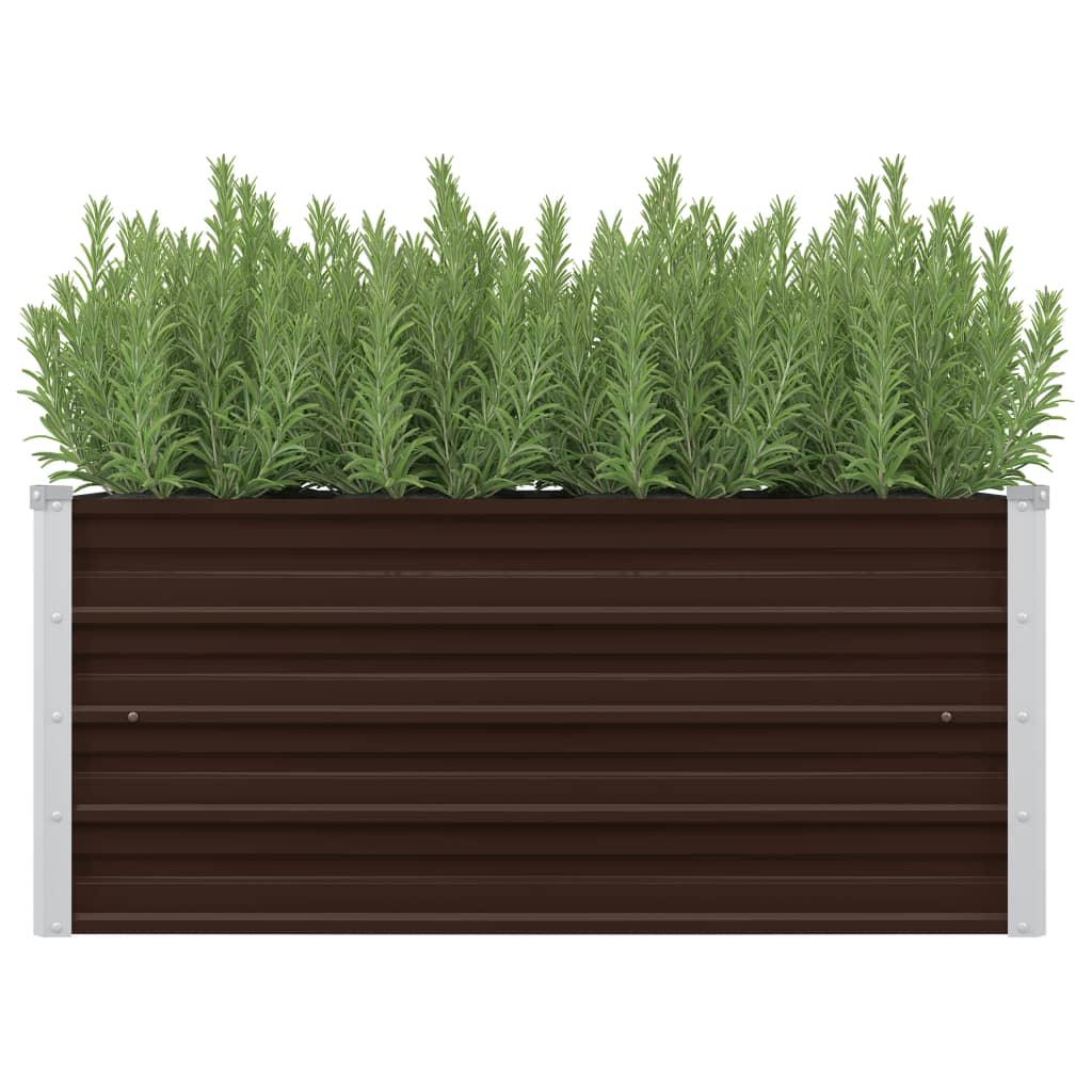 Garden Raised Bed Brown 100x40x45 cm Galvanised Steel
