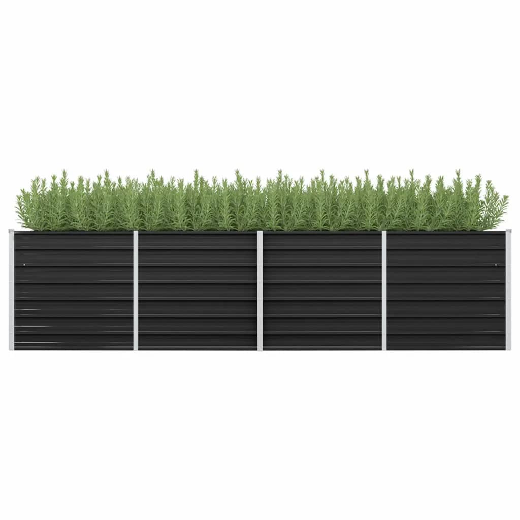 Garden Raised Bed Anthracite 320x80x77 cm Galvanised Steel