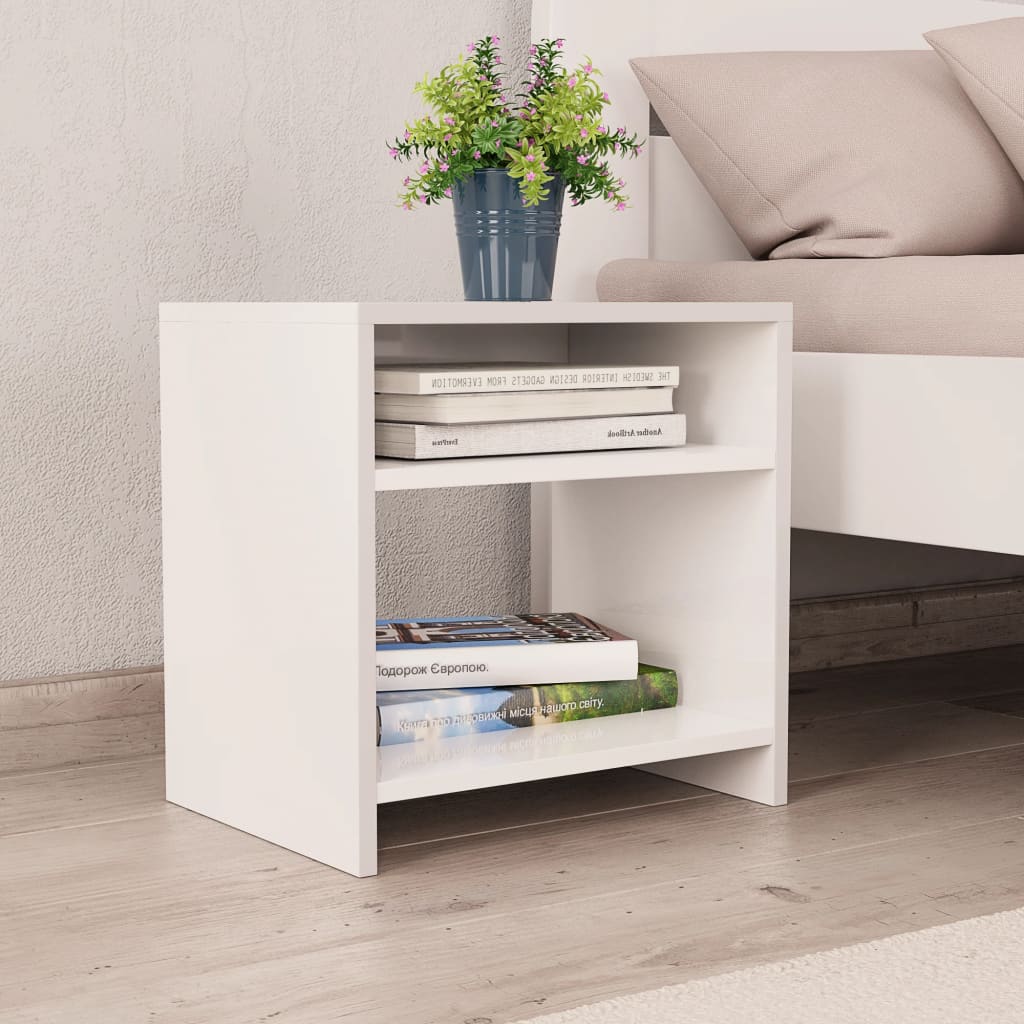 Bedside Table - DAWSON Jace Nightstand White 40cm