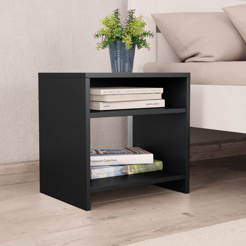 Bedside Table - DAWSON Hal Nightstand Black 40cm