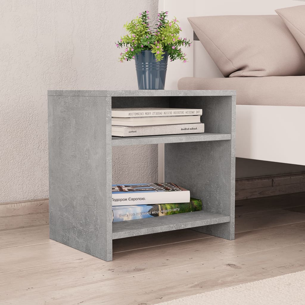 Bedside Table - DAWSON Ty Nightstand Concrete Grey 40cm