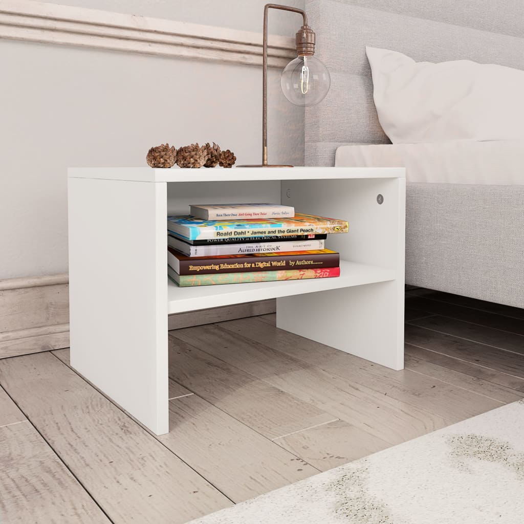 Bedside Table - ENNA Gabe Nightstand White 40cm