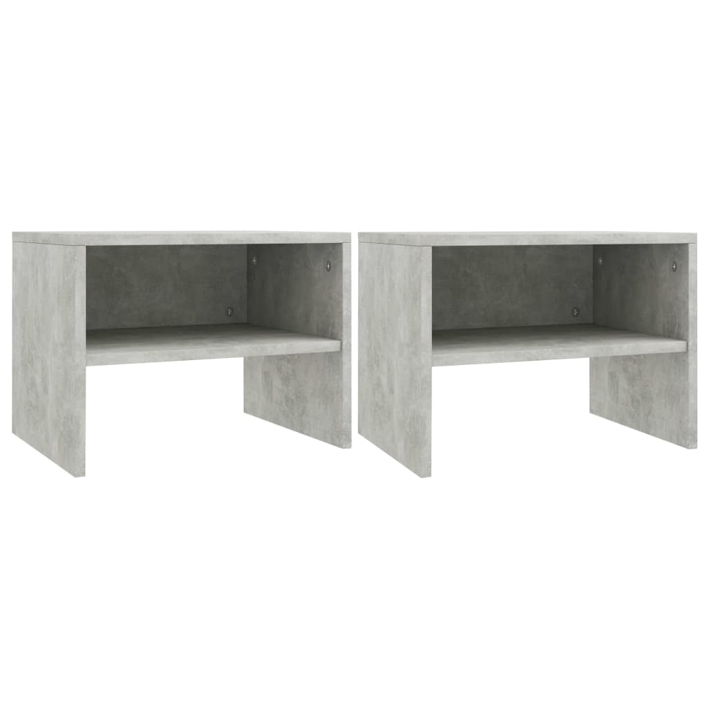 Bedside Table - ENNA Max 2 Piece Nightstand Concrete Grey 40cm
