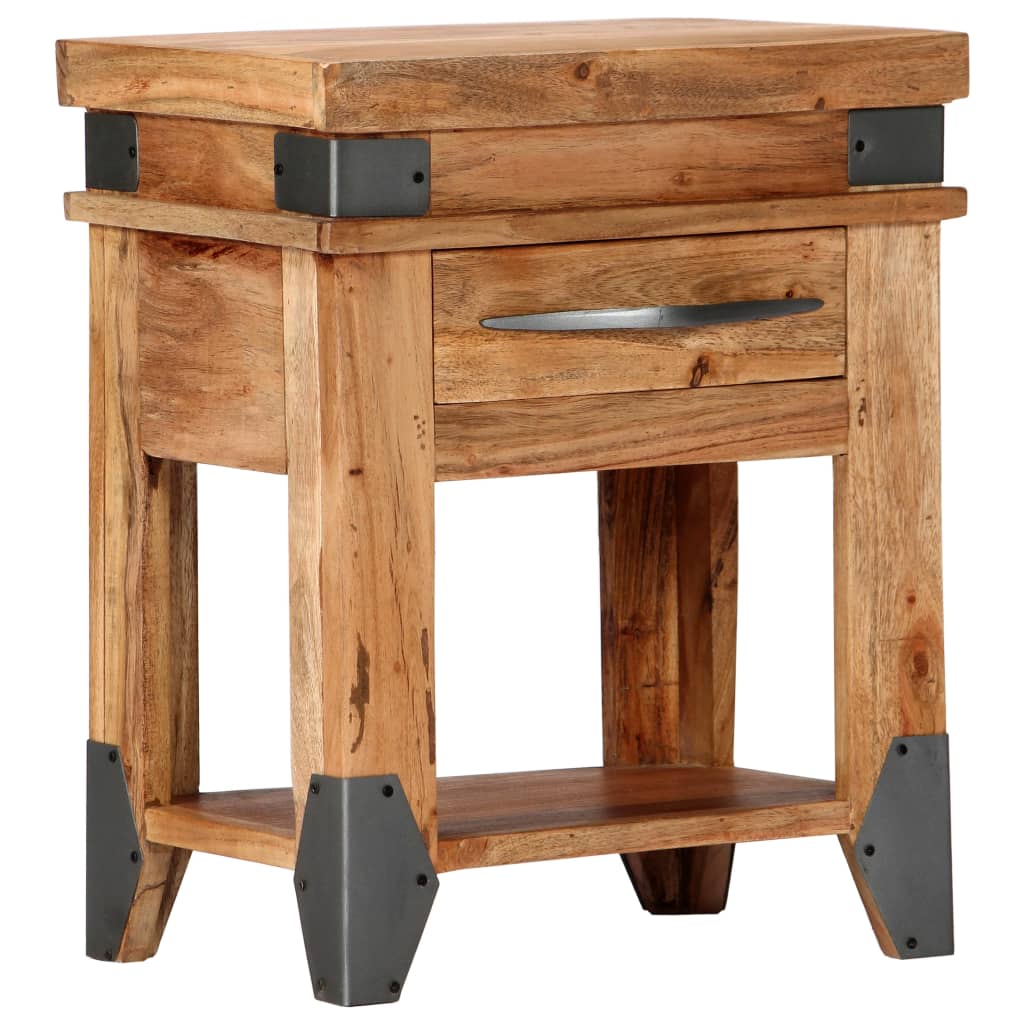 Bedside Table - COLBORNE Zac Nightstand Natural Finish 40cm
