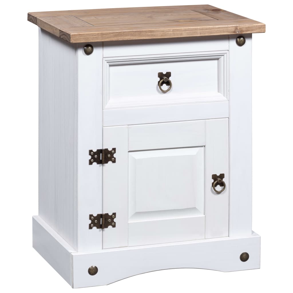Bedside Table - BATH Nightstand White 53cm