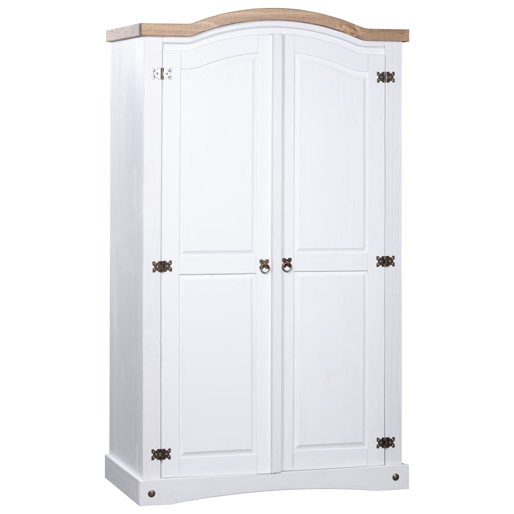 GRACE 2 Door Wardrobe White Body and Brown Top - 101cm
