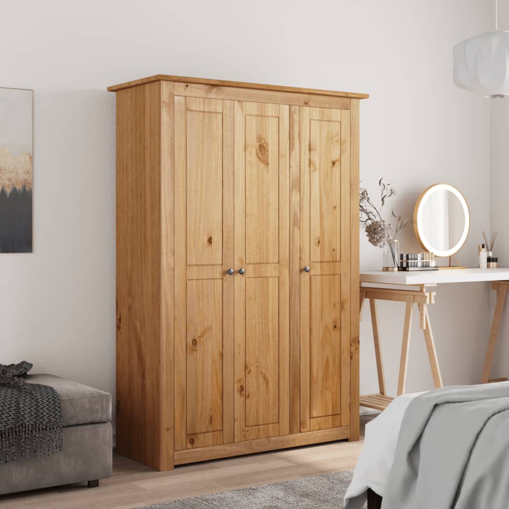 NINA 3 Door Wardrobe Natural Wood Colour - 118cm