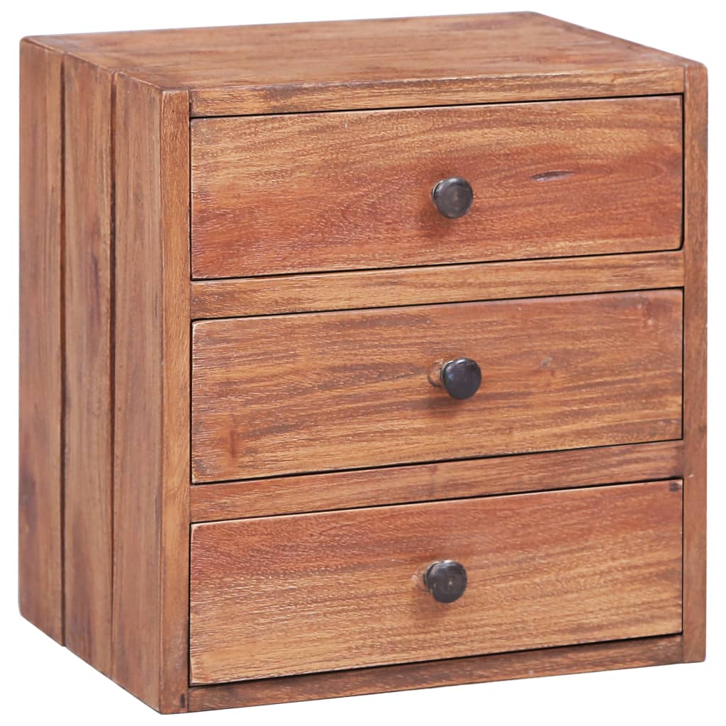 Bedside Table - OAKWOOD Nightstand Red Wood 35cm